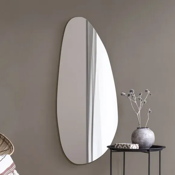 Pond-Shaped Wall Mirror Frameless - Black image