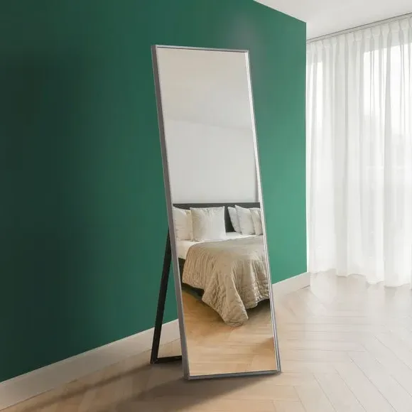 Rectangle Cheval Mirror Freestanding - Silver