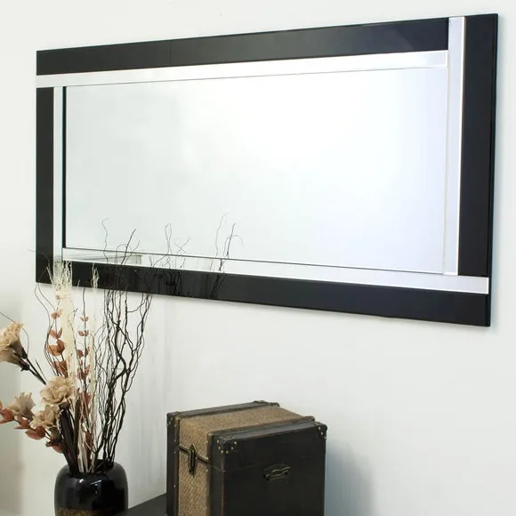 Rectangle Full Length Leaner Mirror - Black
