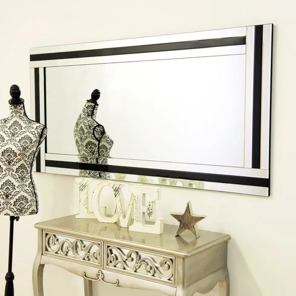 Rectangle Full Length Leaner Mirror - Black