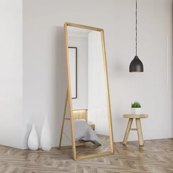 Rectangle Full Length Mirror - Brown, Oak image