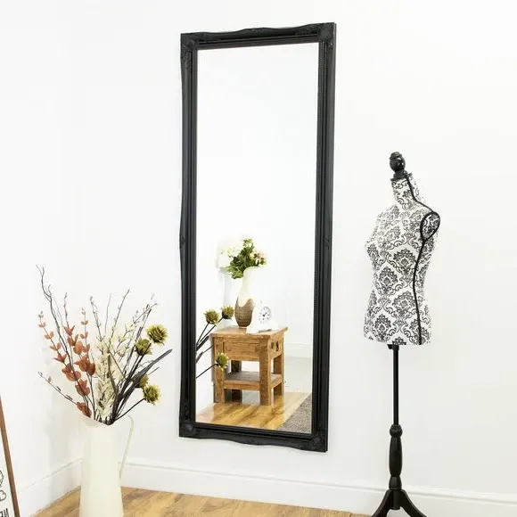 Rectangle Full Length Wall Mirror - Black