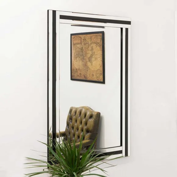 Rectangle Full Length Wall Mirror - Black, Glass