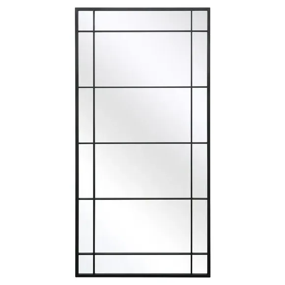Rectangle Full Length Wall Mirror - Black, Metal