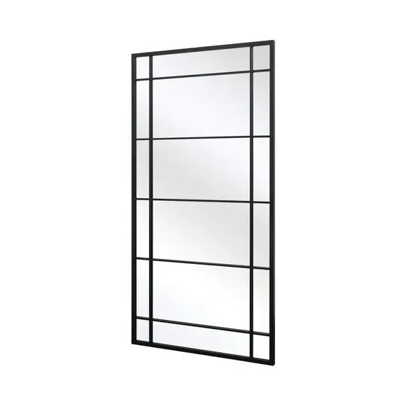 Rectangle Full Length Wall Mirror - Black, Metal