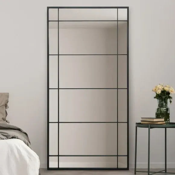 Rectangle Full Length Wall Mirror - Black, Metal