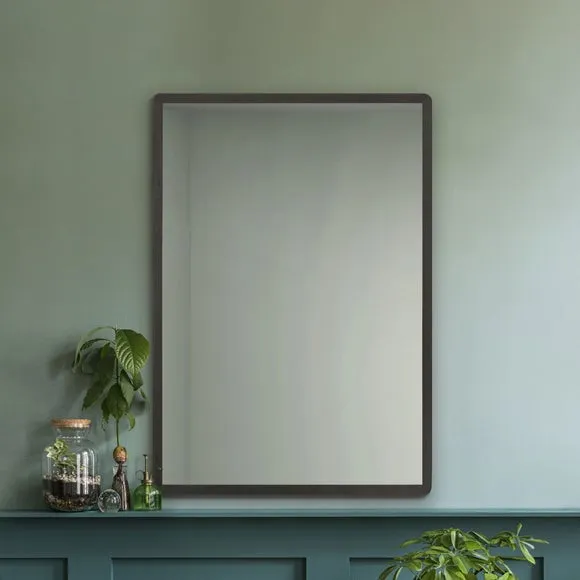 Rectangle Full Length Wall Mirror - Black, Oak
