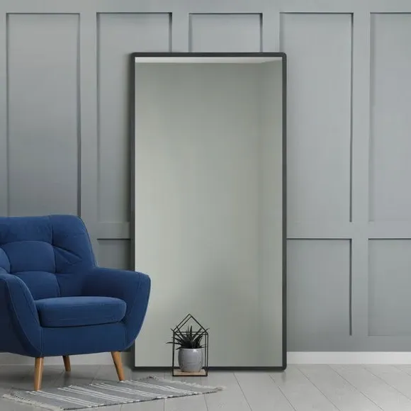 Rectangle Full Length Wall Mirror - Black, Oak