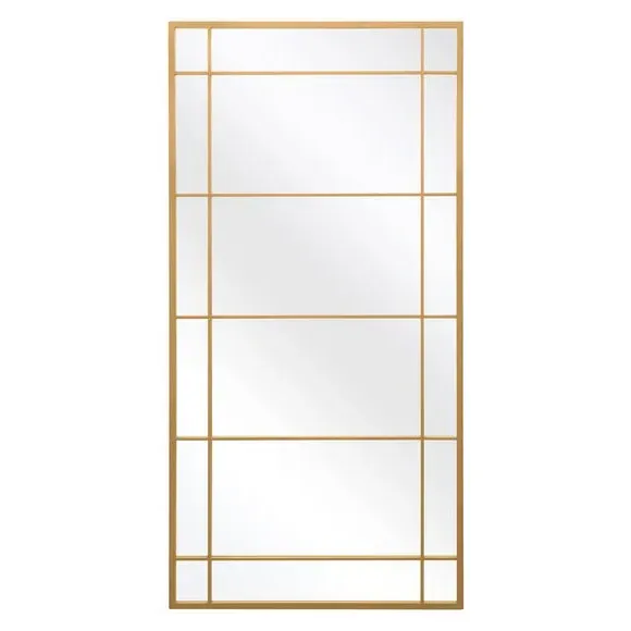 Rectangle Full Length Wall Mirror - Gold, Metal