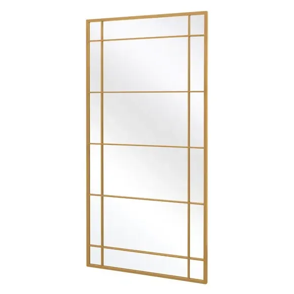 Rectangle Full Length Wall Mirror - Gold, Metal