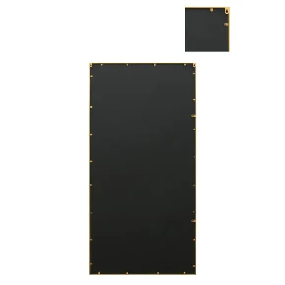 Rectangle Full Length Wall Mirror - Gold, Metal
