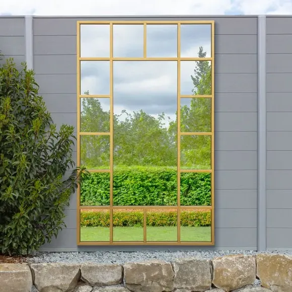 Rectangle Full Length Wall Mirror - Gold, Metal