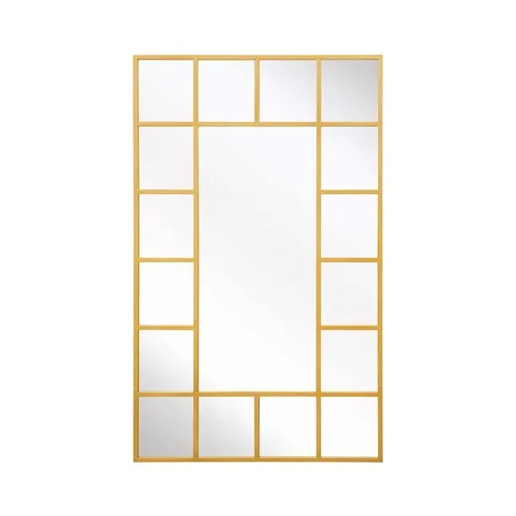 Rectangle Full Length Wall Mirror - Gold, Metal