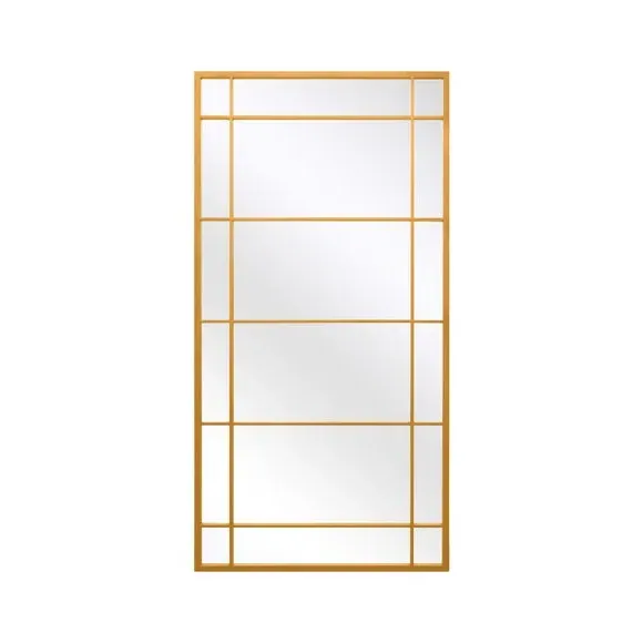 Rectangle Full Length Wall Mirror - Gold, Metal