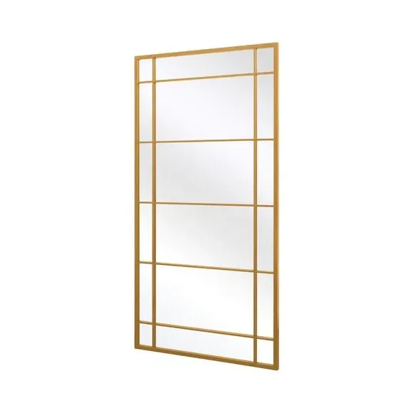 Rectangle Full Length Wall Mirror - Gold, Metal