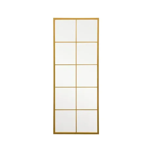 Rectangle Full Length Wall Mirror - Gold, Metal