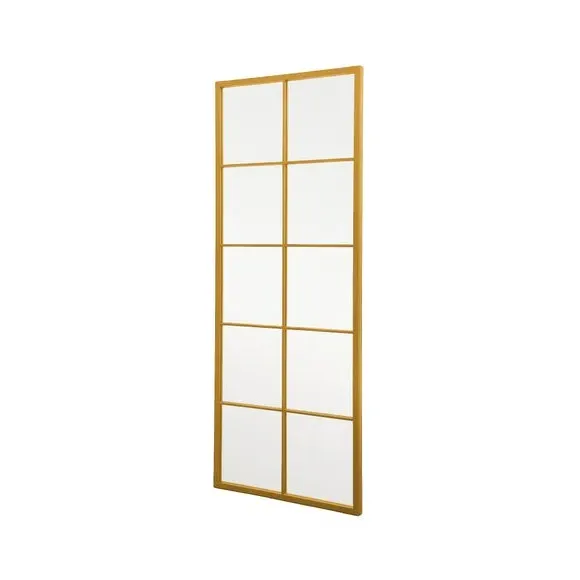 Rectangle Full Length Wall Mirror - Gold, Metal