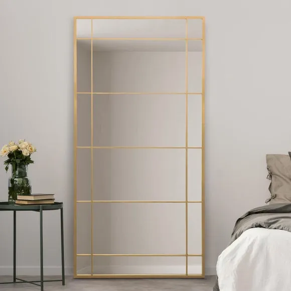 Rectangle Full Length Wall Mirror - Gold, Metal