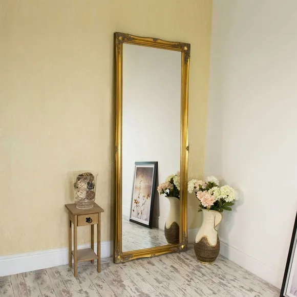 Rectangle Full Length Wall Mirror - Gold