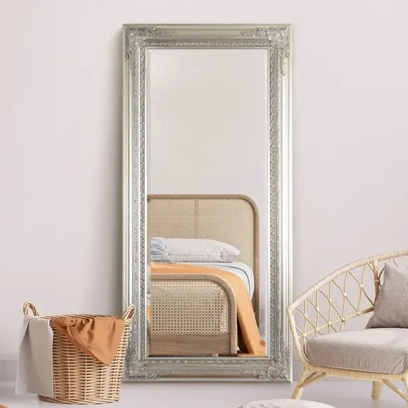 Rectangle Full Length Wall Mirror - Silver