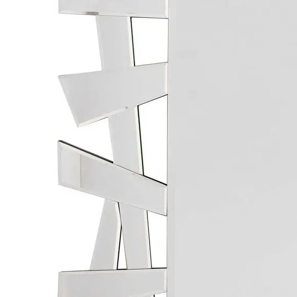 Rectangle Wall Mirror Abstract Design - Clear Glass