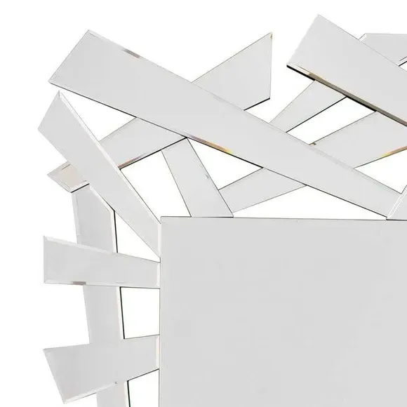 Rectangle Wall Mirror Abstract Design - Clear Glass