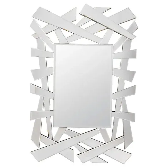 Rectangle Wall Mirror Abstract Design - Clear Glass image