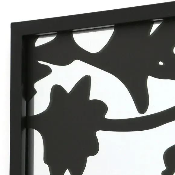 Rectangle Wall Mirror Bee Silhouette - Black Metal