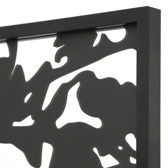 Rectangle Wall Mirror Bee Silhouette - Black Metal