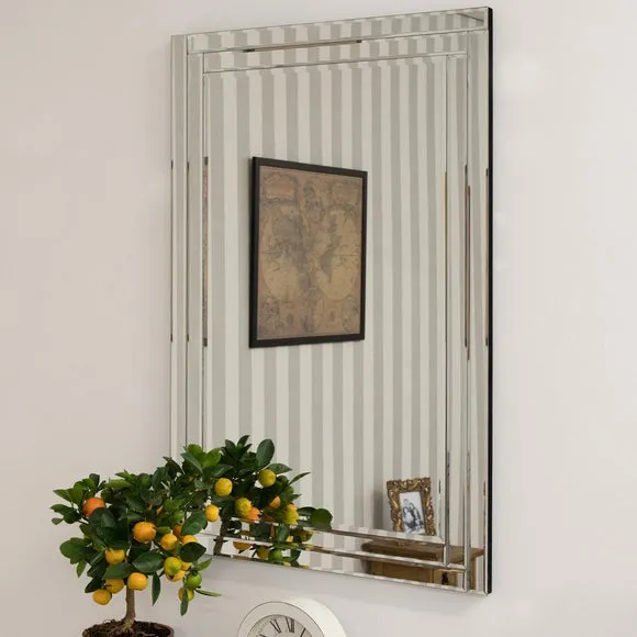 Rectangle Wall Mirror Double Frame - Clear Glass image