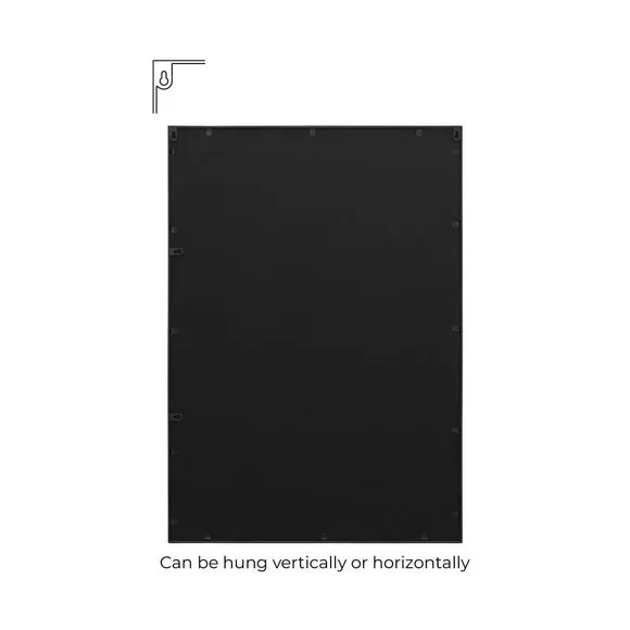Rectangle Wall Mirror Window Design - Black, Metal