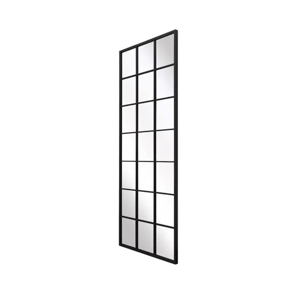 Rectangle Wall Mirror Window Style - Black, Metal