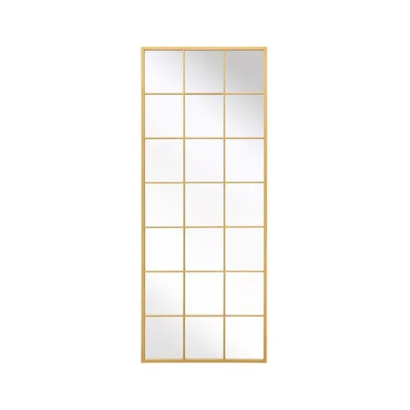 Rectangle Wall Mirror Window Style - Gold, Metal