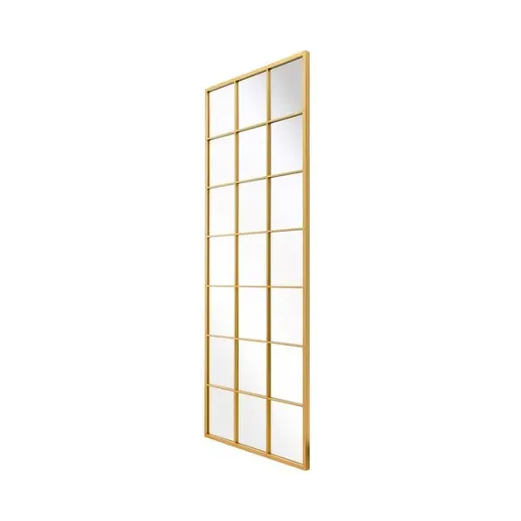 Rectangle Wall Mirror Window Style - Gold, Metal