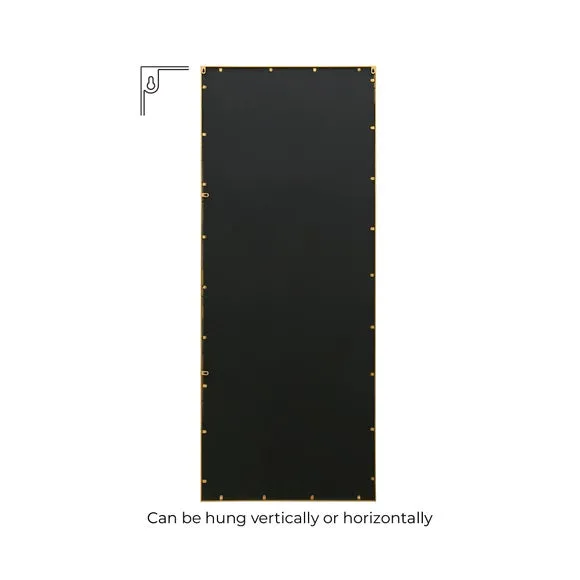 Rectangle Wall Mirror Window Style - Gold, Metal