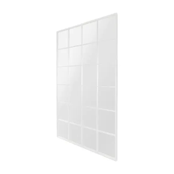 Rectangle Wall Mirror Window Style - White, Metal