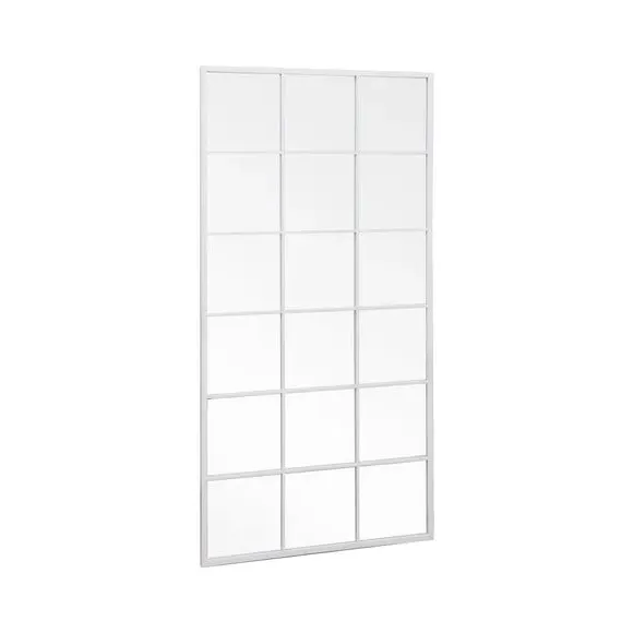 Rectangle Wall Mirror Window Style - White, Metal
