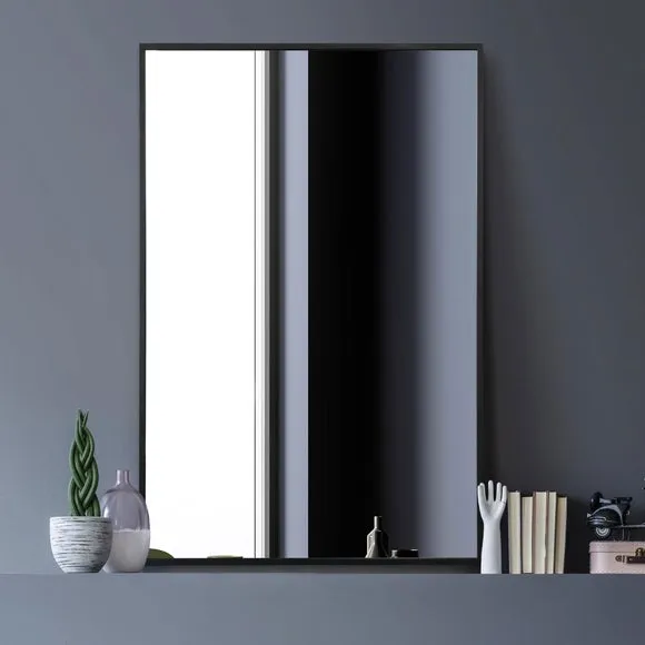 Rectangle Wall Mirror with Aluminium Edge - Black image