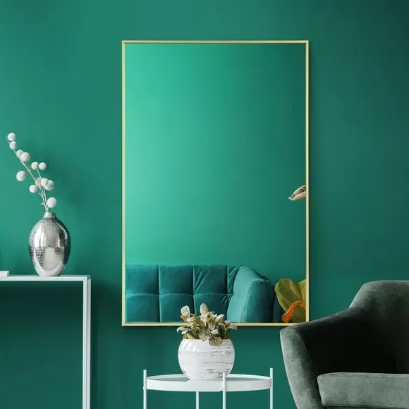 Rectangle Wall Mirror with Aluminium Edge - Gold