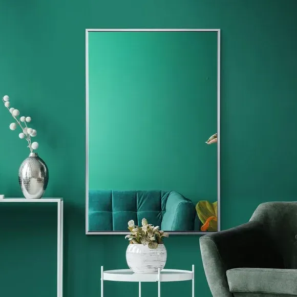 Rectangle Wall Mirror with Aluminium Edge - Silver