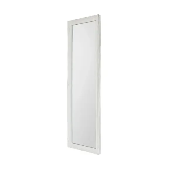 Rectangle Wall Mirror with Beaded Frame - White