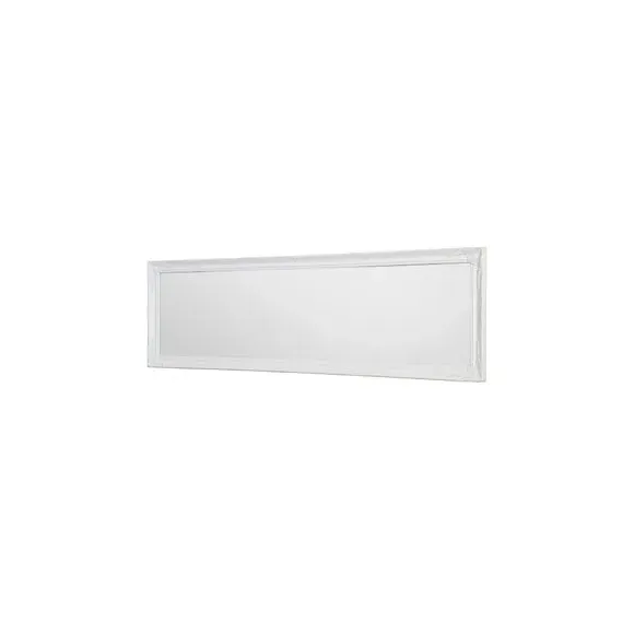 Rectangle Wall Mirror with Beaded Frame - White