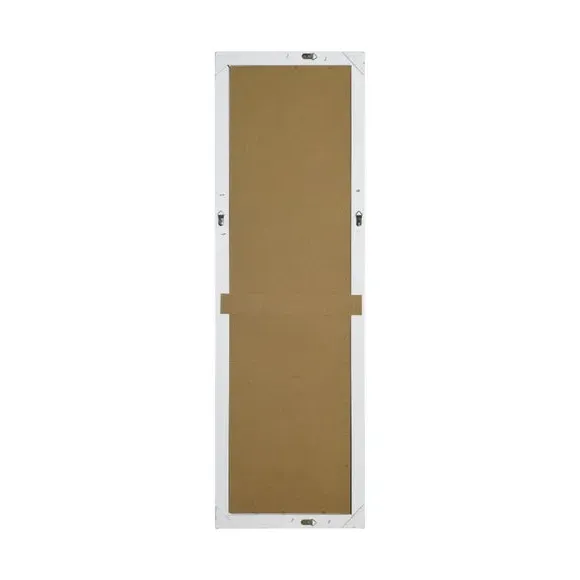 Rectangle Wall Mirror with Beaded Frame - White