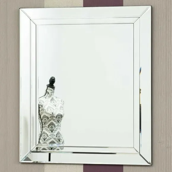 Rectangle Wall Mirror with Bevelled Edge - Glass image