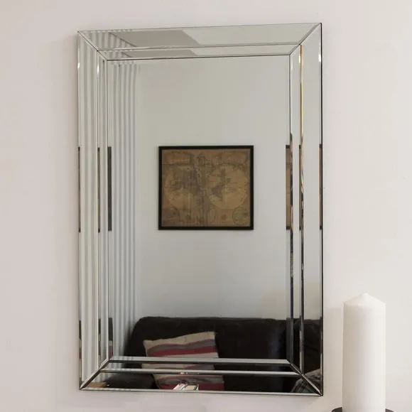 Rectangle Wall Mirror with Bevelled Edge - Glass