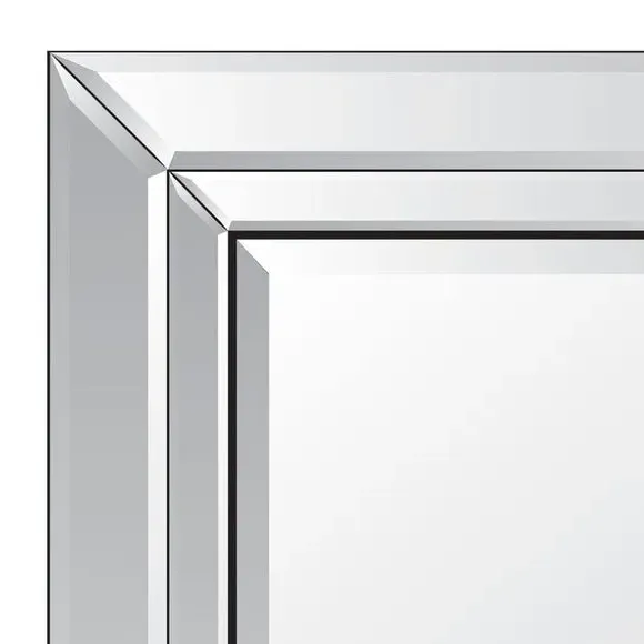 Rectangle Wall Mirror with Bevelled Edge - Glass