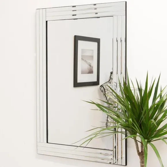 Rectangle Wall Mirror with Bevelled Edge - Glass