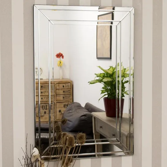 Rectangle Wall Mirror with Double Frame - Clear image
