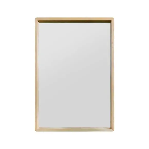 Rectangle Wall Mirror with Rounded Edges - Oak