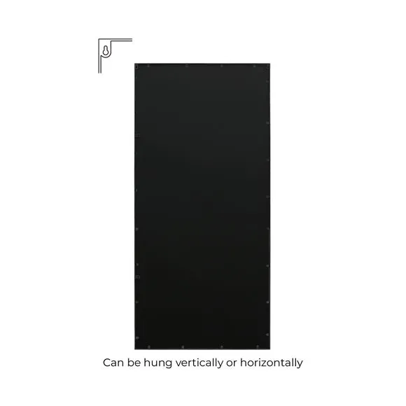 Rectangle Wall Mirror with Window Design - Black, Metal